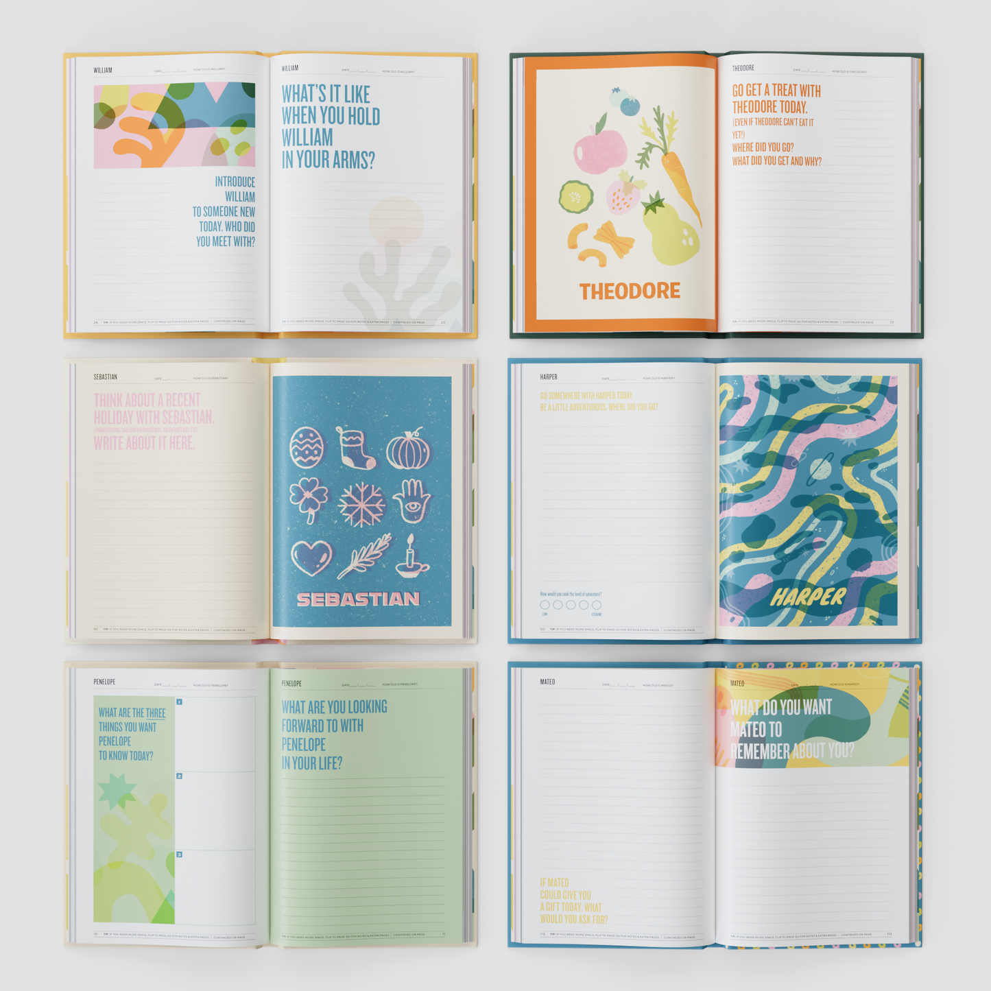 Floral Pattern - Personalized prompted journals for recording and creating memories with your kids